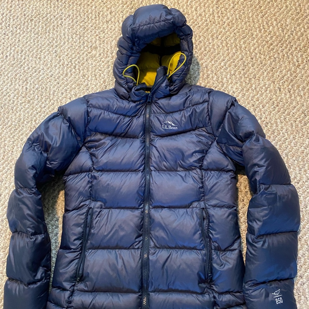 L.L. Bean Blue and Yellow Puffer Jacket